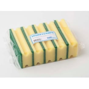 Skuresvamp Cleanline med håndtag, grøn 70 x 150 mm