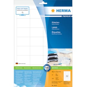 Etiketten HERMA Premium, 48,3x33,8mm, weiß, 320 Stück