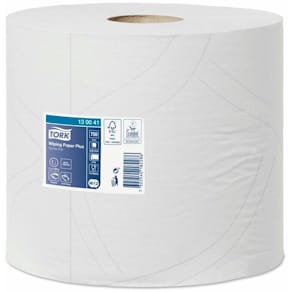 Aftørringsrulle Tork W1/W2 Plus, 2-lag, hvid 235 mm x 255 m, 2 rl
