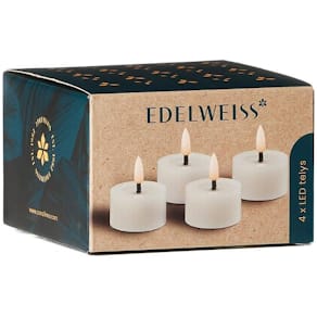 Telys Edelweiss Led 4,5x2,5cm hvit (4)