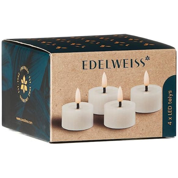 Telys Edelweiss Led 4,5x2,5cm hvit (4)