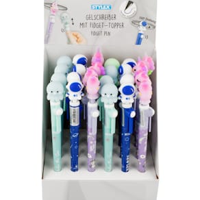 Gelschreiber STYLEX, Fidget-Topper, sortiert, blau, 24 Stück