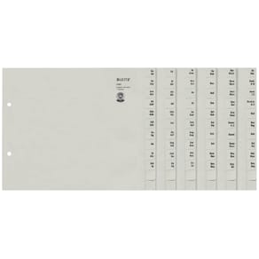 Ordnerregister Leitz Registerserie A-Z, grau