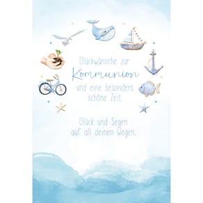 Kommunionskarte Noname, bunt, mit Briefumschlag