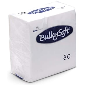 Frokostservietter BulkySoft 3-lags 1/4-fold, hvid 33x33 cm 80 stk