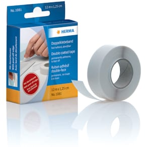 Doppelklebeband HERMA, 12 mm x 12 m, weiß