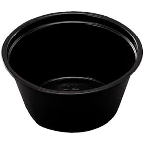 Dressingbæger sort PP 2 oz/60 ml (Ø62 x H46 mm), 250 stk