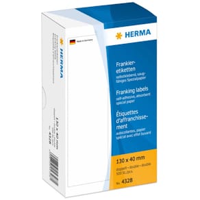 Frankieretiketten HERMA, 130 x 40 mm, weiß, 500 Stück