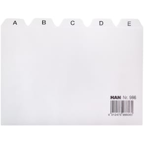 Leitregister HAN, A6 quer, A–Z, grau