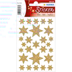 Schmucketikett HERMA Sterne, gold, 27 Stück, selbstklebend