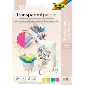 Transparentpapier Folia Uni, A4, 10 Blatt, sortiert