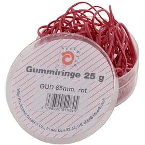Gummiringe WIHEDÜ, 80 mm, 25 g, rot