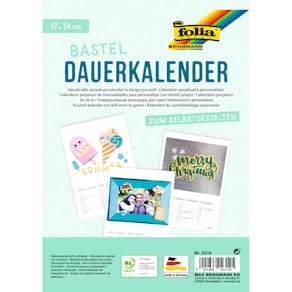 Bastelkalender Folia Bastel-Dauerkalender, 17 x 24 cm, weiß