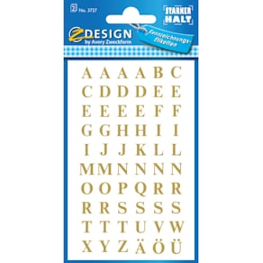 Buchstabenetiketten Avery Zweckform Home A-Z, gold, 120 Stück