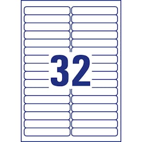 Etiketten Avery Zweckform, 96 x 16,9, ablösbar, weiß