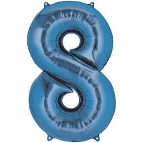 Folienballon Zahl 8, blau