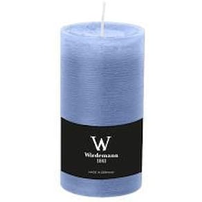 Stumpenkerze D-LUX MARBLE, graublau, 130x68mm