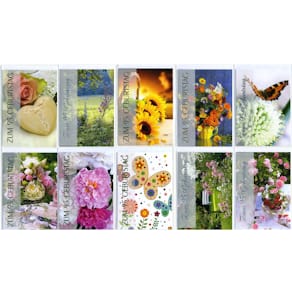 Geburtstagskarte Apollo, Zahl 95, 10er Set, sortierte Motive