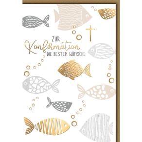 Konfirmationskarte, bunt, mit Umschlag, 11,5 x 17 cm