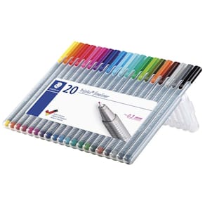 Fineliner STAEDTLER Triplus 0,3 mm, 20 farver i etui