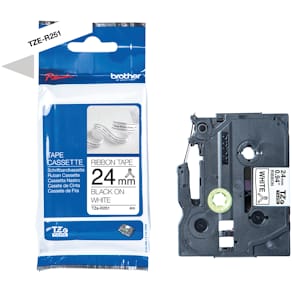 Brother TZe-R251 Black on white ribbon tape 24mm wide