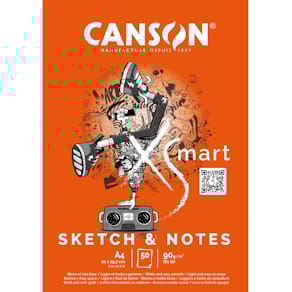Zeichenblock Canson XSmart, A4, 50 Blatt, 90 g/m², weiß