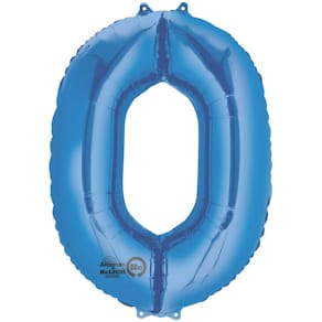 Folienballon Zahl 0, blau