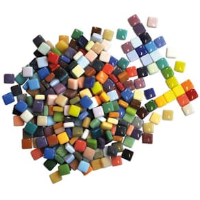 Porslinsmosaik, blandade färger