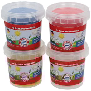 Spielknete FC BAYERN, 4x140g, sortiert, transparenter Behälter