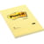 Notitieblok Post-it Notes, 102 x 152 mm, geel, gelijnd, 100 vel