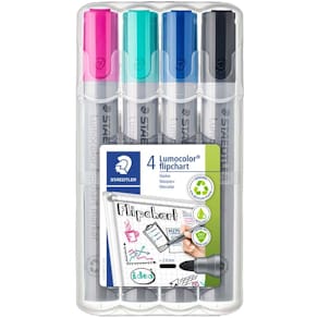 Whiteboardmarker STAEDTLER 2 mm rund, assorterede farver, 4 stk