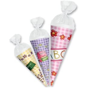 Schultüte ROTH uni, 10–15 cm, Mädchen, 3 St.