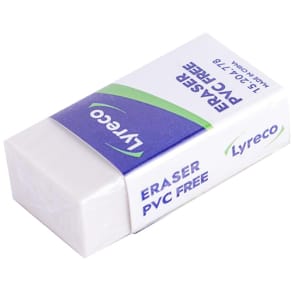 Radergummi LYRECO 42x20x12mm vit