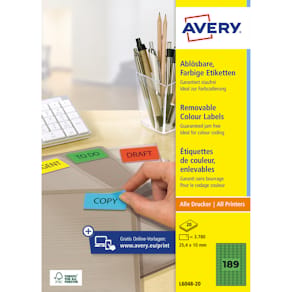 Etiketten Avery Zweckform Universaletikett, 25,4 x 10 mm, blau