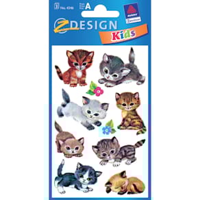 Schmucketikett Avery Zweckform Creative Katzen, bunt, 3 Blatt (30