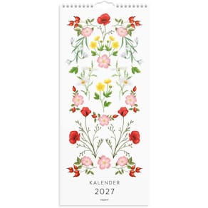 Vægkalender Mayland Delicate Flowers, 190x434 mm, 2027, FSC Mix