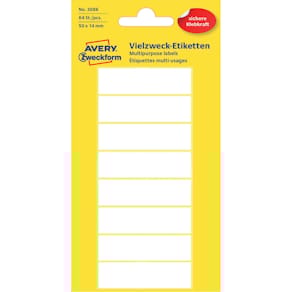 Etiketten Avery Zweckform, 50 x 14 mm, 64 St., weiß