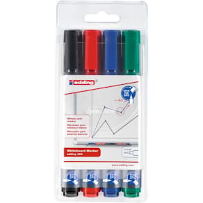 Whiteboardpenna EDDING 360, torksäker, konisk, 4 färger/fp