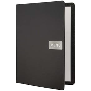 Menuomslag Securit A4 læder, sort, palle 1200 stk