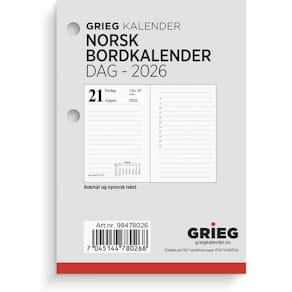 Bordkalender GRIEG 2026 Norsk