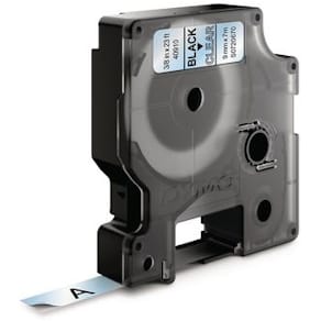 Tape DYMO D1 9mm x 7m sort/klar