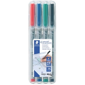 Folienstift STAEDTLER Lumocolor non-permanent, M, 4 Farben sort.