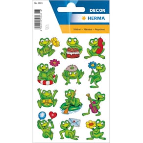 Schmucketikett HERMA Frösche, 36 Stück, bunt