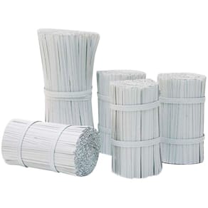 Papirclips plastbelagt 75 mm, hvid, 1000 stk