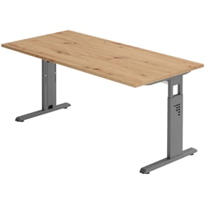 Schreibtisch HAMMERBACHER OS16, 160 x 80 cm, Asteiche/Graphit