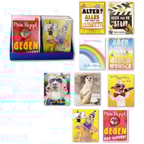 Geburtstagskarte Apollo mit Musik, A5, sortierte Motive, Thekensp