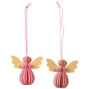 Dekorationsartikel Noname Engel Wabe, rosa, 10 cm (Hänger)