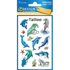 Kinder-Tattoos Avery Zweckform, Delfine, bunt