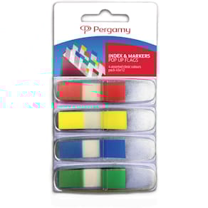 Index Pergamy ft, 45 x 12 mm, blister, 4 geassorteerde kleuren