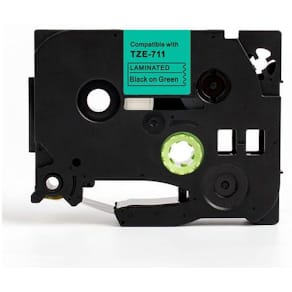 Tape 6mm TZe-711 svart på grön